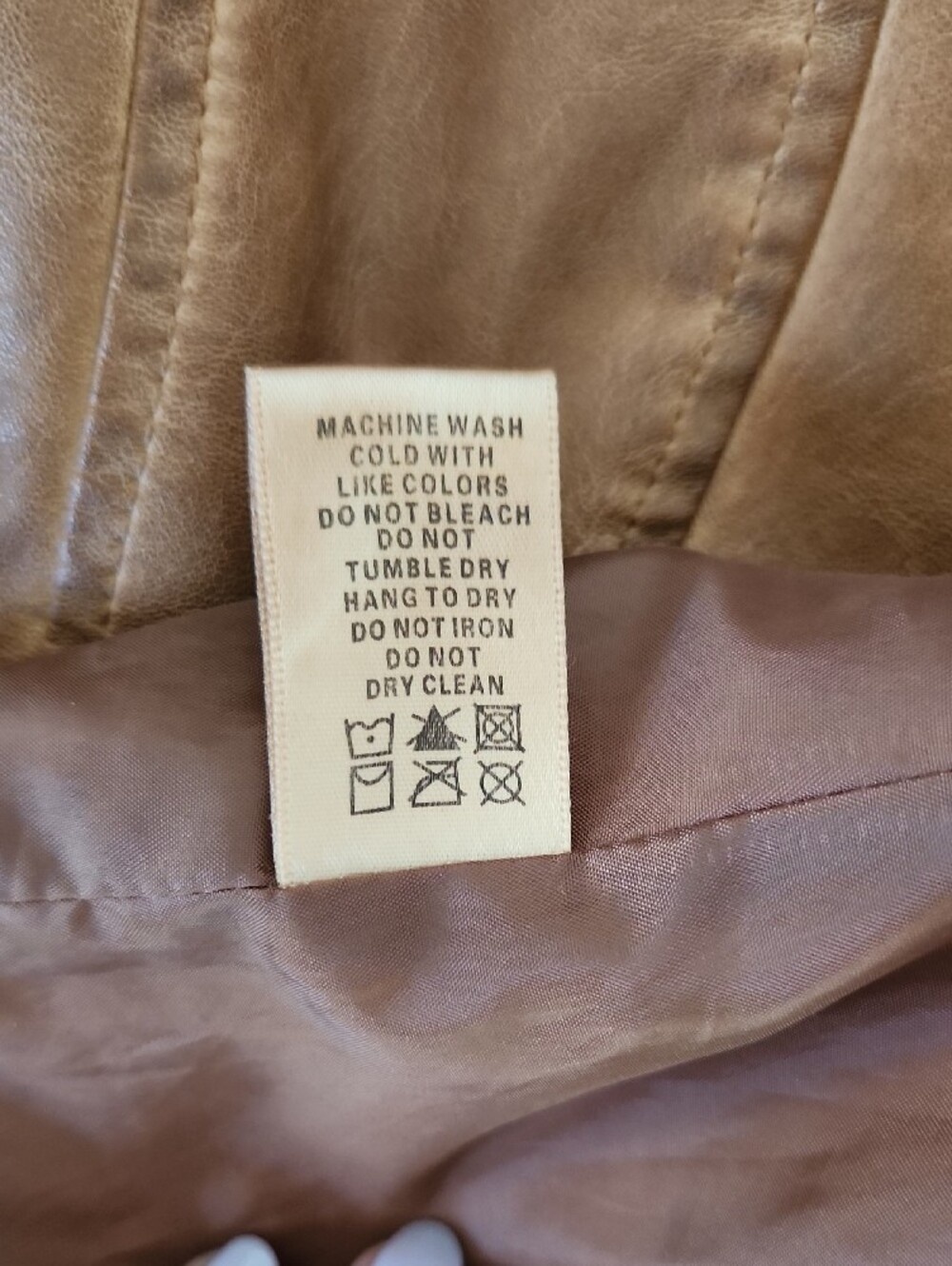 Max Studio Caramel Leather Moto Jacket - Picture 6 of 6